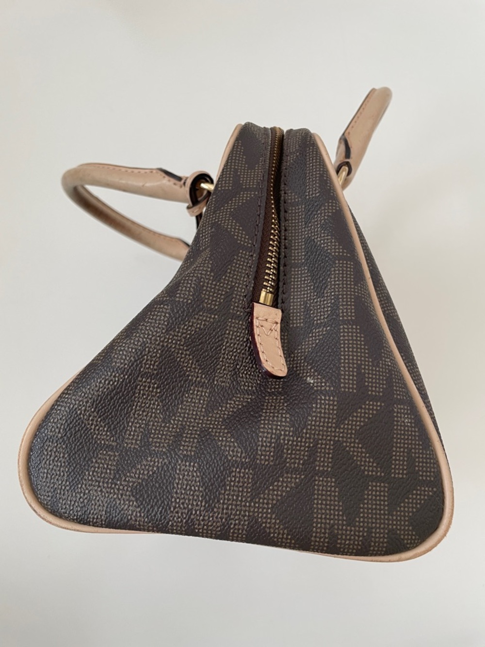 Michael Kors Grayson Barrel Leather Handbag in Brown - Picture 6 of 16